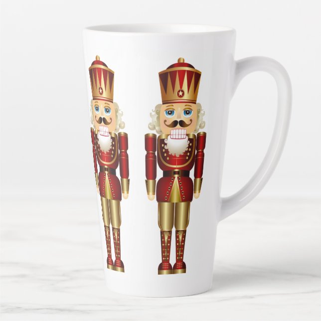 Rote und goldene Nutcrackers Latte Tasse (Rechts)