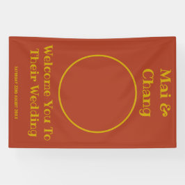 Rote und goldene Paare Name und Foto Hochzeit will Banner