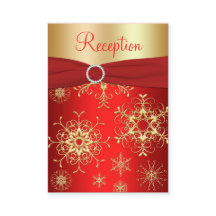 Rote und goldene Schneeflocken - Umschließungskart