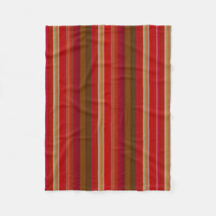 Rote und goldene Streifen Fleecedecke