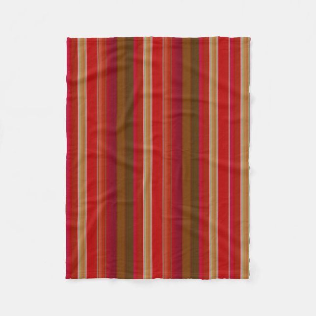 Rote und goldene Streifen Fleecedecke (Vorderseite)
