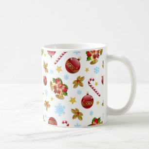 Rote und goldene Weihnachtsbällchen, Weihnachtsbäl Kaffeetasse