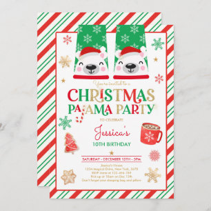 Rote und goldene Weihnachtsfeier Einladung