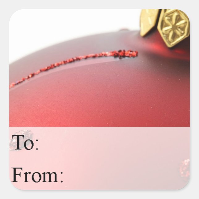 Rote und goldene Weihnachtsfeier Quadratischer Aufkleber (Vorderseite)