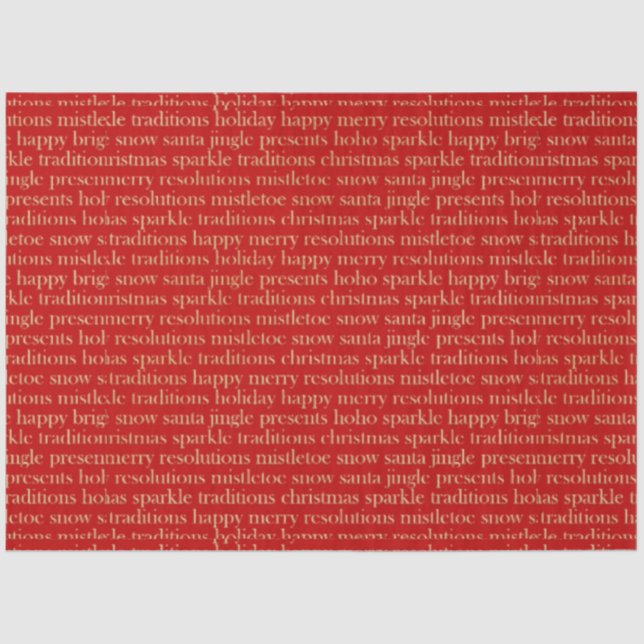 Rote und goldene Weihnachtsfeier Weihnachten Seidenpapier (Vorderseite)