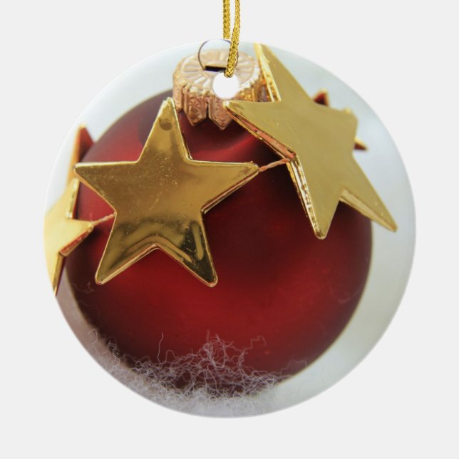 Rote und goldene Weihnachtsschmuck (Vorne)