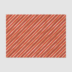 Rote und goldene Weihnachtsstreifen Seidenpapier