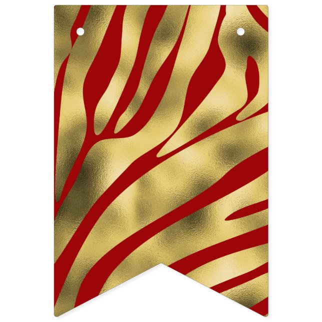 Rote und goldene Zebra-Jagdfahnen Wimpelkette (Erste Fahne)