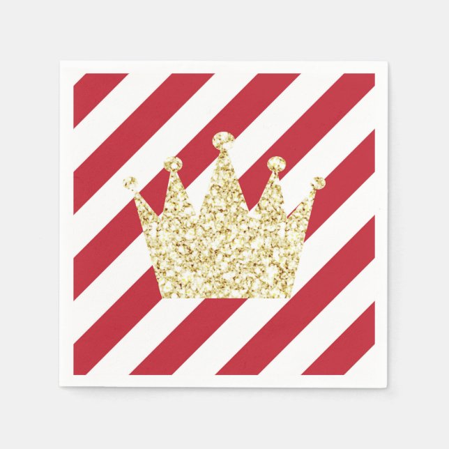 Rote und Goldprinzkrone Napkins Serviette (Vorderseite)