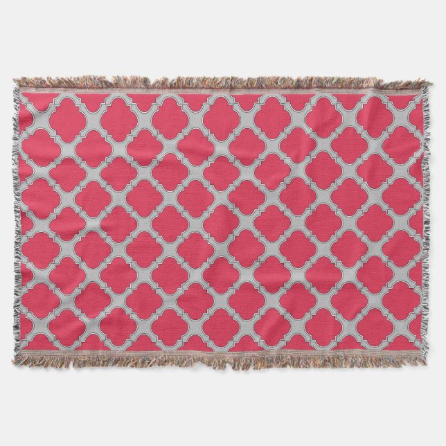 Rote und graue Quatrefolien Decke (Vorderseite)
