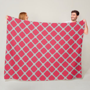 Rote und graue Quatrefolien Fleecedecke