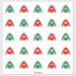 Rote und grüne Adventskleber Aufkleber