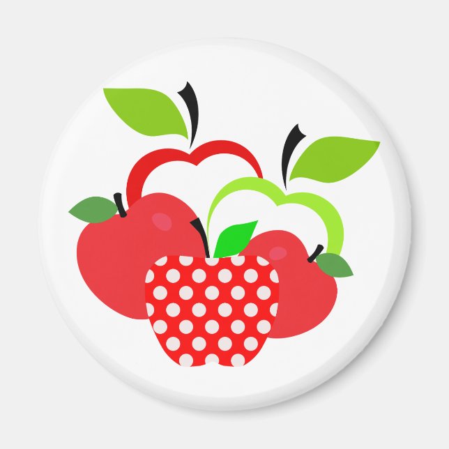 Rote und grüne Äpfel Magnet (Vorne)