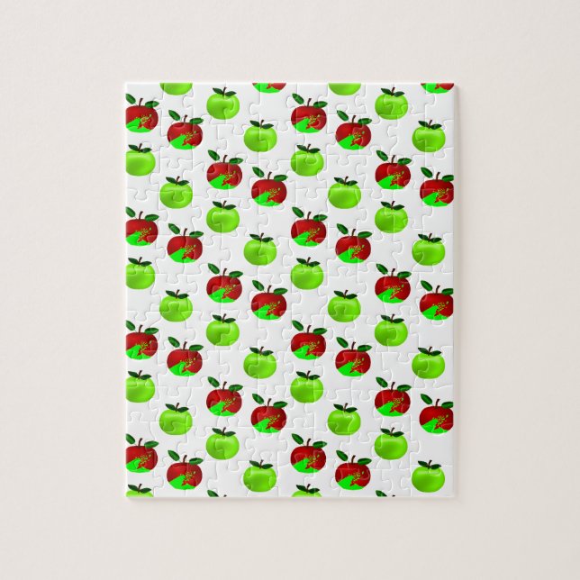 Rote und grüne Äpfel sehen Muster Puzzle (Vertikal)