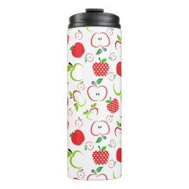 Rote und grüne Äpfel Thermosbecher