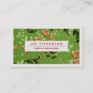 Rote und grüne Blume Vintages Blumenmuster Visitenkarte