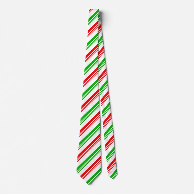rote und grüne Candy Cane Streifen Krawatte (Vorderseite)