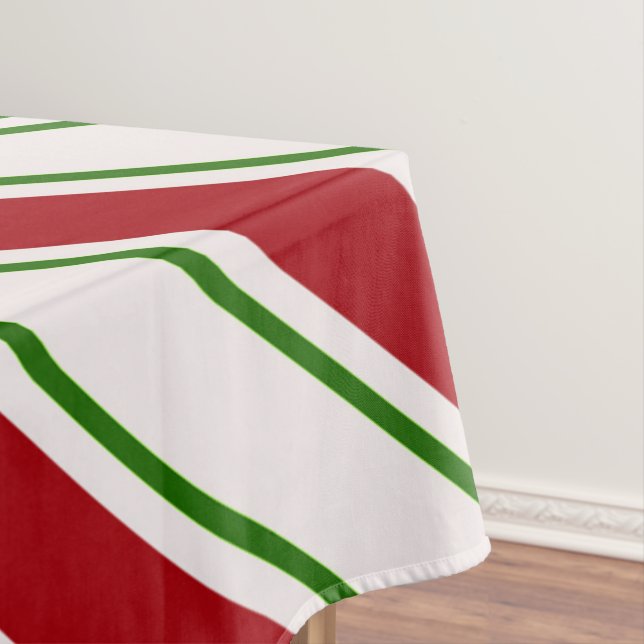 rote und grüne Candy Cane Streifen Tischdecke (Beispiel)