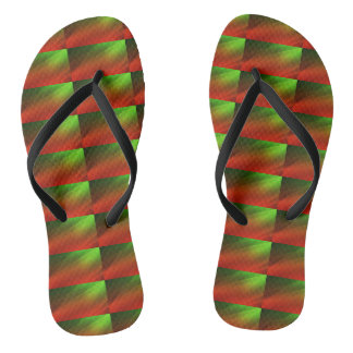 Rote und Grüne Damen Flip Flops