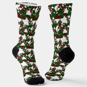 Rote und grüne Dreiecke 2 Socken