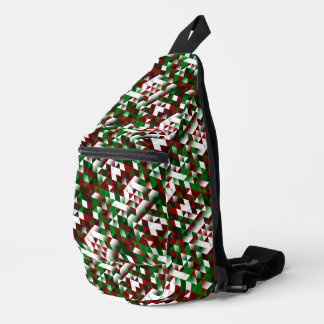 Rote und grüne Dreiecke Crossbody Bag