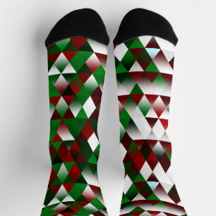 Rote und grüne Dreiecke Socken