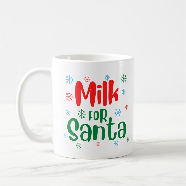 Rote und grüne festliche Milch für die Santa Tasse (Links)
