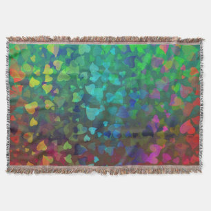 Rote und grüne herabfallende Herzen Decke