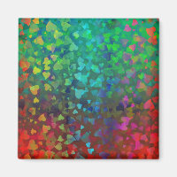 Rote und grüne herabfallende Herzen