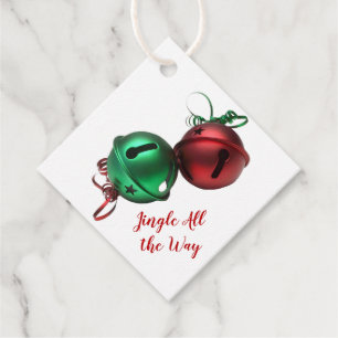 Rote und grüne Jingle Bells Geschenkanhänger