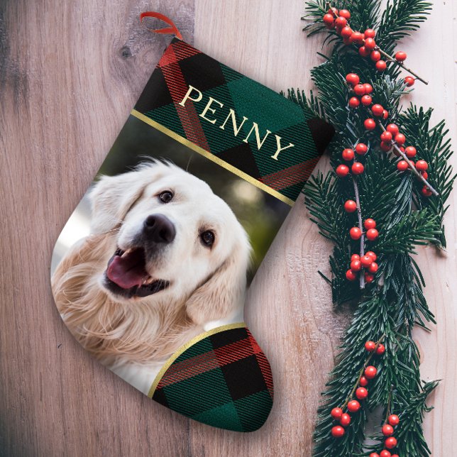 Rote und grüne Karierte Tradition Weihnachten Kleiner Weihnachtsstrumpf (Von Creator hochgeladen)