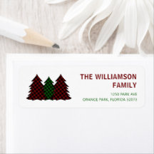 Rote und grüne Karierte Weihnachtsbäume Festlich