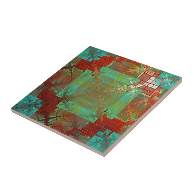 Rote und grüne Keramik für die Chromatik Fliese (Seite)