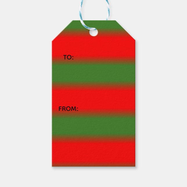 Rote und grüne klassische Weihnachtsgeschenkanhäng Geschenkanhänger (Vorderseite)