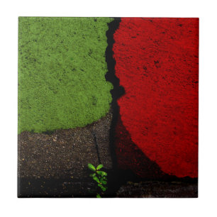 Rote und grüne Kunstfotografie Fliese