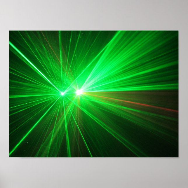 Rote und grüne Laserleuchten Poster (Vorne)