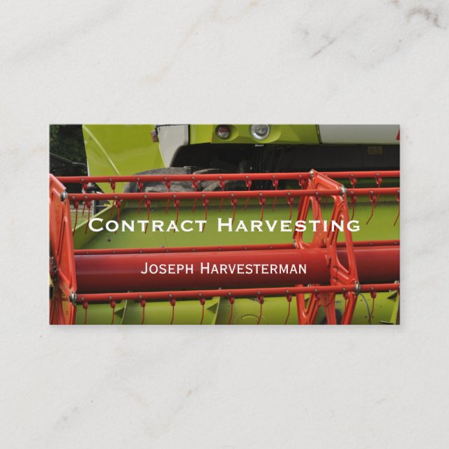 Rote und grüne Mähdreschernahaufnahme Visitenkarte (Vorderseite)