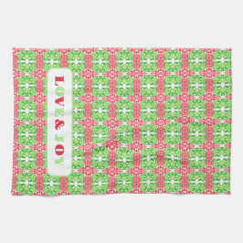 Rote und grüne Mosaikküche Handtücher