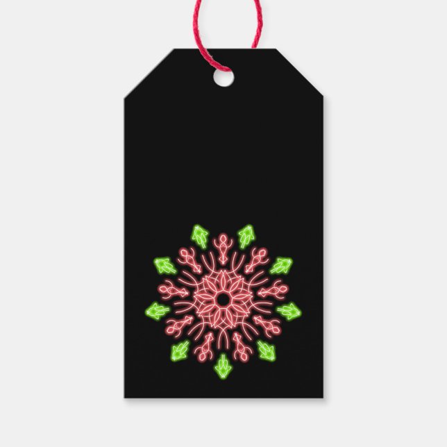 Rote und grüne Neonerde Blume Geschenkanhänger (Vorderseite)