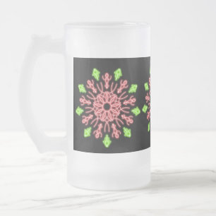 Rote und grüne Neonerde Blume Mattglas Bierglas