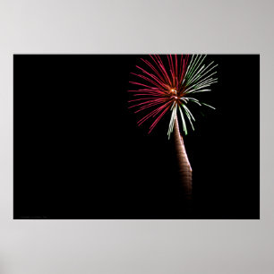 Rote und grüne Palme Poster