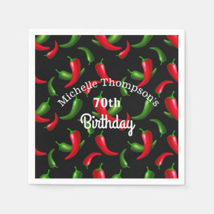 Rote und grüne Paprika Geburtstag Napkins Serviette