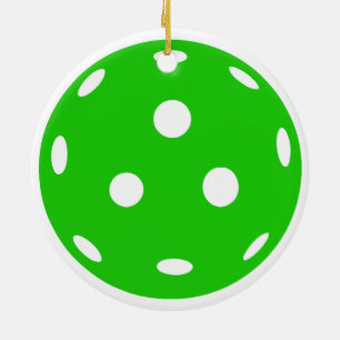Rote und grüne Pickleballs Weihnachten Keramik Ornament