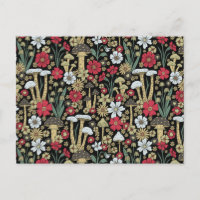 Rote und grüne Pilze und Blume