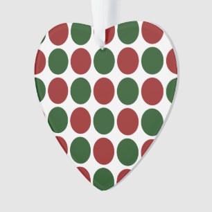 Rote und grüne Polka Punkte auf Weiß Ornament