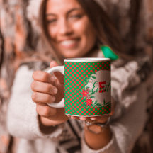 rote und grüne Polka-Punkte Botanische Custom Mono