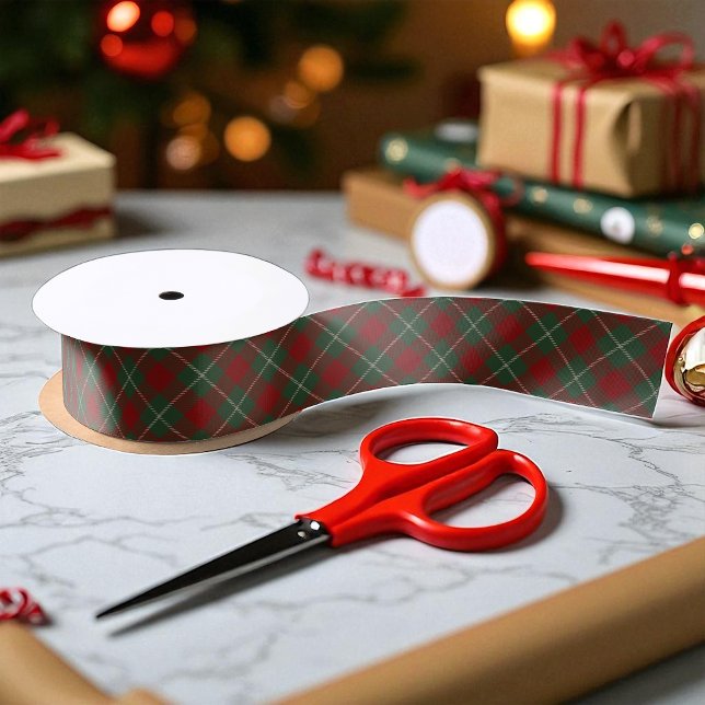 Rote und grüne Rustikale Kariert Satinband (Von Creator hochgeladen)