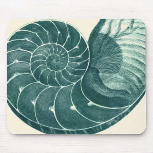 Rote und grüne Seashell-Kunst Mousepad (Vorne)