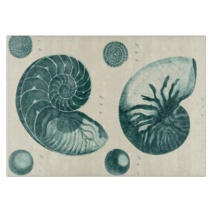 Rote und grüne Seashell-Kunst Schneidebrett