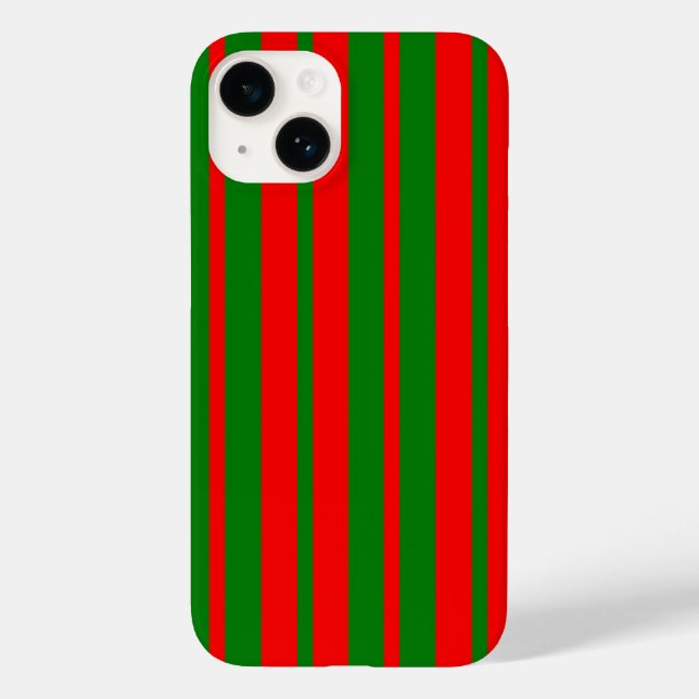 Rote und grüne Streifen Case-Mate iPhone Hülle (Rückseite)
